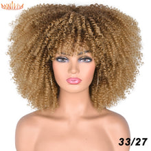 Load image into Gallery viewer, Short Hair Afro Kinky Curly Wigs With Bangs For Black Women
