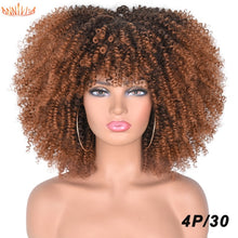 Load image into Gallery viewer, Short Hair Afro Kinky Curly Wigs With Bangs For Black Women
