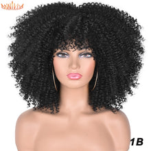 Load image into Gallery viewer, Short Hair Afro Kinky Curly Wigs With Bangs For Black Women
