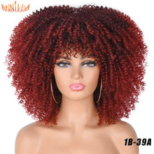 Load image into Gallery viewer, Short Hair Afro Kinky Curly Wigs With Bangs For Black Women
