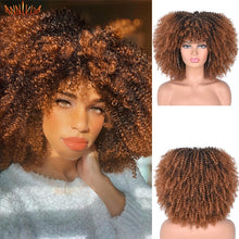 Load image into Gallery viewer, Short Hair Afro Kinky Curly Wigs With Bangs For Black Women
