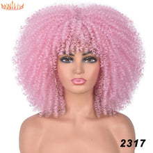 Load image into Gallery viewer, Short Hair Afro Kinky Curly Wigs With Bangs For Black Women
