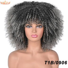 Load image into Gallery viewer, Short Hair Afro Kinky Curly Wigs With Bangs For Black Women
