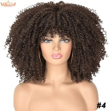 Load image into Gallery viewer, Short Hair Afro Kinky Curly Wigs With Bangs For Black Women
