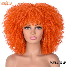 Load image into Gallery viewer, Short Hair Afro Kinky Curly Wigs With Bangs For Black Women
