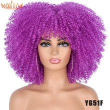 Load image into Gallery viewer, Short Hair Afro Kinky Curly Wigs With Bangs For Black Women
