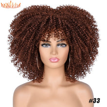 Load image into Gallery viewer, Short Hair Afro Kinky Curly Wigs With Bangs For Black Women
