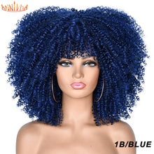 Load image into Gallery viewer, Short Hair Afro Kinky Curly Wigs With Bangs For Black Women
