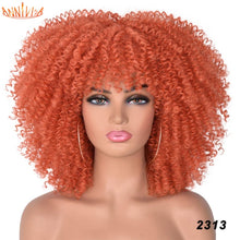 Load image into Gallery viewer, Short Hair Afro Kinky Curly Wigs With Bangs For Black Women
