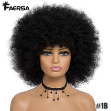 Load image into Gallery viewer, Short Hair Afro Kinky Curly Wigs With Bangs
