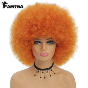 Short Hair Afro Kinky Curly Wigs With Bangs