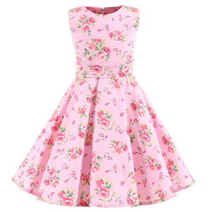 Polka Dot Vintage Kids Midi Party Casual Strawberry