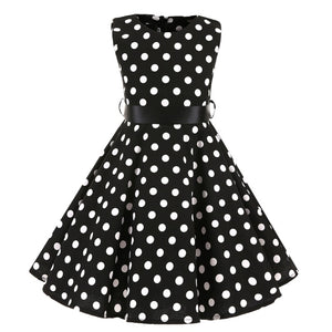 Polka Dot Vintage Kids Midi Party Casual Strawberry