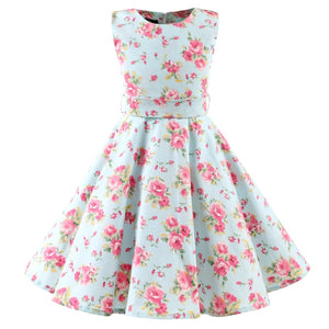 Polka Dot Vintage Kids Midi Party Casual Strawberry