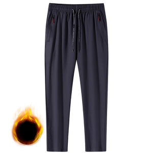 Men Fleece Outdoor Pants Warm Joggers Fitness Sports Trousers Casual