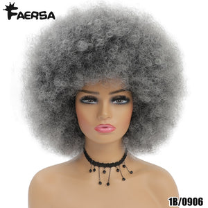 Short Hair Afro Kinky Curly Wigs With Bangs