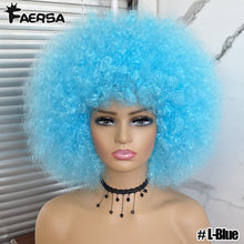 Load image into Gallery viewer, Short Hair Afro Kinky Curly Wigs With Bangs
