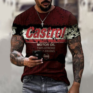 T-Shirt Street Fashion Men Monogram Printed  Short-Sleeved Loose Oversized T-Shirt