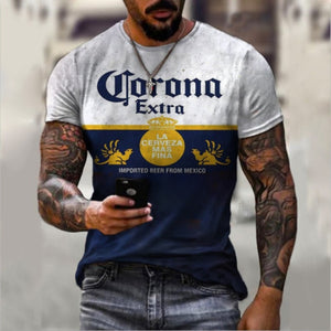 T-Shirt Street Fashion Men Monogram Printed  Short-Sleeved Loose Oversized T-Shirt