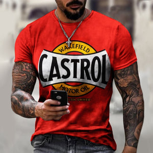 T-Shirt Street Fashion Men Monogram Printed  Short-Sleeved Loose Oversized T-Shirt