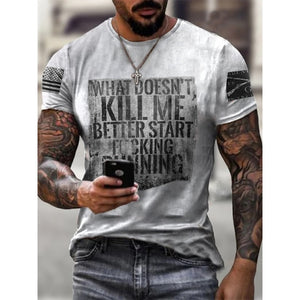 T-Shirt Street Fashion Men Monogram Printed  Short-Sleeved Loose Oversized T-Shirt