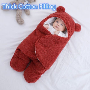 Baby Sleeping Bag Ultra-Soft Fluffy Fleece Newborn Receiving Blanket