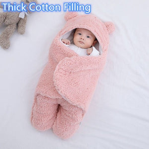 Baby Sleeping Bag Ultra-Soft Fluffy Fleece Newborn Receiving Blanket