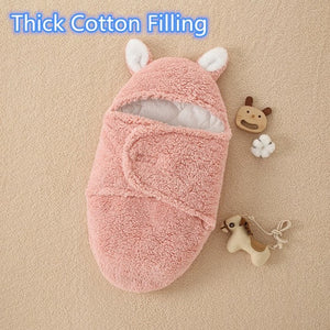 Baby Sleeping Bag Ultra-Soft Fluffy Fleece Newborn Receiving Blanket