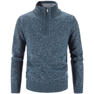 Winter Men Fleece Thicker Sweater Half Zipper