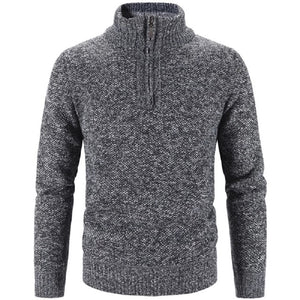 Winter Men Fleece Thicker Sweater Half Zipper