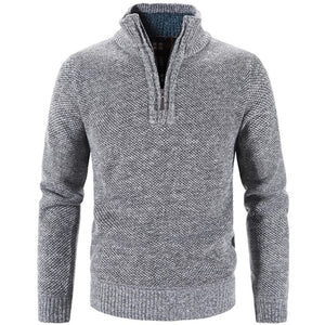 Winter Men Fleece Thicker Sweater Half Zipper