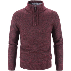 Winter Men Fleece Thicker Sweater Half Zipper