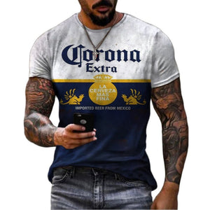 T-Shirt Street Fashion Men Monogram Printed  Short-Sleeved Loose Oversized T-Shirt