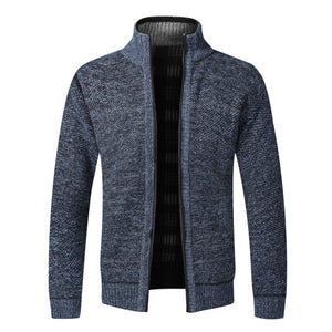 Men Fleece Zipper Sweaters Jackets Mens Slim Fit