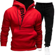 Load image into Gallery viewer, Men Casual Tracksuit Sweatshirt+Sweatpant 2 Pieces Set
