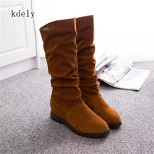 Load image into Gallery viewer, Flock Plush Padded Winter Long Riding Motorcycle Boots Shoes
