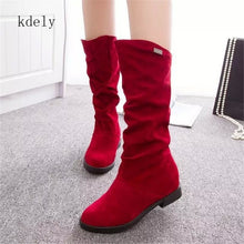 Load image into Gallery viewer, Flock Plush Padded Winter Long Riding Motorcycle Boots Shoes
