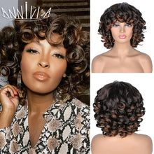 Load image into Gallery viewer, Short Hair Afro Kinky Curly Wigs With Bangs
