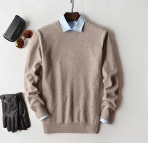 Men Cashmere Sweater Autumn Winter Soft Warm Jersey