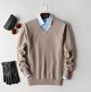 Men Cashmere Sweater Autumn Winter Soft Warm Jersey