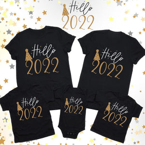 Family Matching Clothes New Year Mother Father Daughter Son Kids Tshirt Baby Bodysuit Holiday Look Outfit T-shirt Top