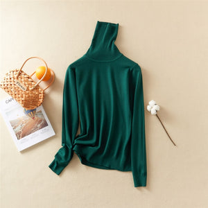 Top Solid Pull Femme Pullover Thick Knitted