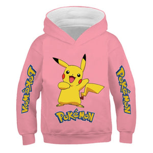 4-14 Years Children Baby Boys Pikachu Sweatshirt Children Tops Kids Boys Girls Tops Clothes Cotton Printing Pαkemon Hoodies