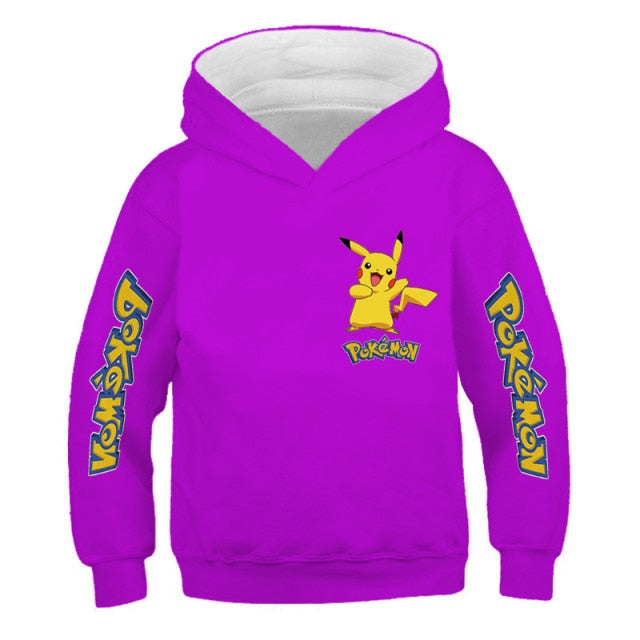 4-14 Years Children Baby Boys Pikachu Sweatshirt Children Tops Kids Boys Girls Tops Clothes Cotton Printing Pαkemon Hoodies