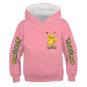 4-14 Years Children Baby Boys Pikachu Sweatshirt Children Tops Kids Boys Girls Tops Clothes Cotton Printing Pαkemon Hoodies