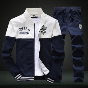 New Men Sets Fashion Sporting Full Suit Brand