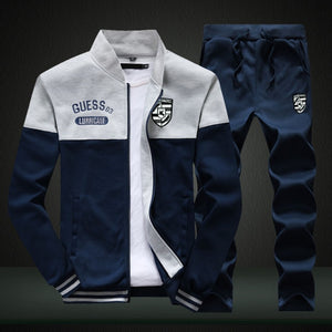 New Men Sets Fashion Sporting Full Suit Brand