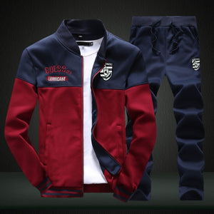 New Men Sets Fashion Sporting Full Suit Brand