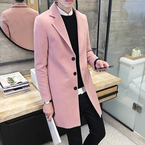 Blends Mens Casual Business Trench Coat