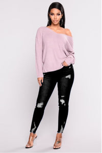 Trend Ripped High Waist Stretch Jeans Street Woman